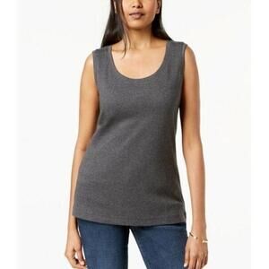 Karen Scott Cotton Sleeveless Scoop-Neck Top